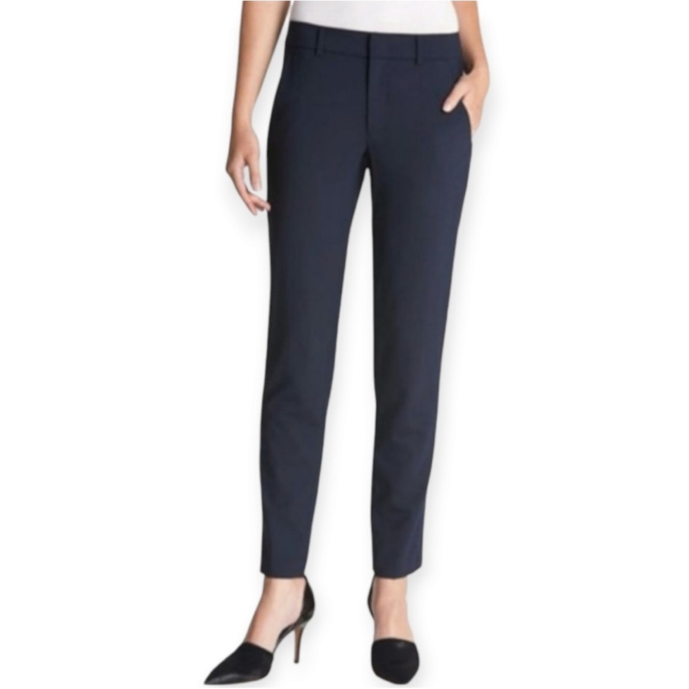 Vince Wool Tuxedo Stripe Slim Navy Trouser Pants